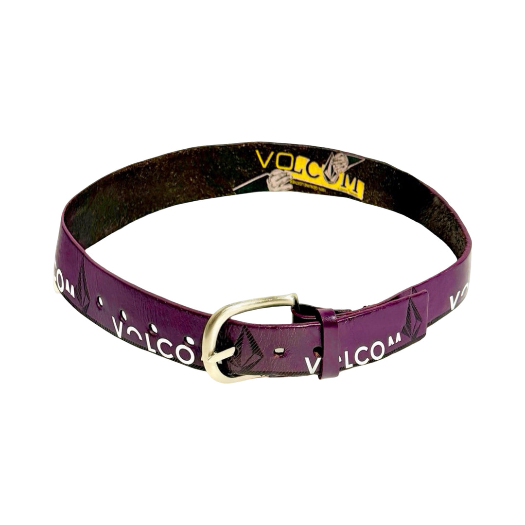Volcom purple leather belt full view