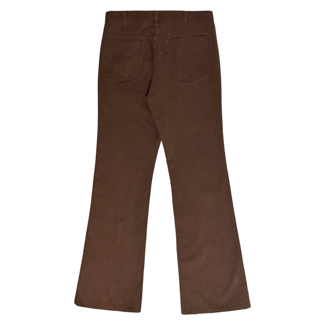 1970’S LEVI’S BIG E 517 STAPREST MADE IN USA BROWN SHAVED CORDUROY WESTERN BOOTCUT PANTS 34 X 32