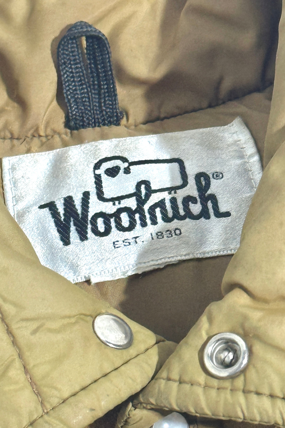 1970’S WOOLRICH MADE IN USA THRASHED & REPAIRED SUEDE LEATHER YOKE QUILTED GOOSE DOWN VEST LARGE