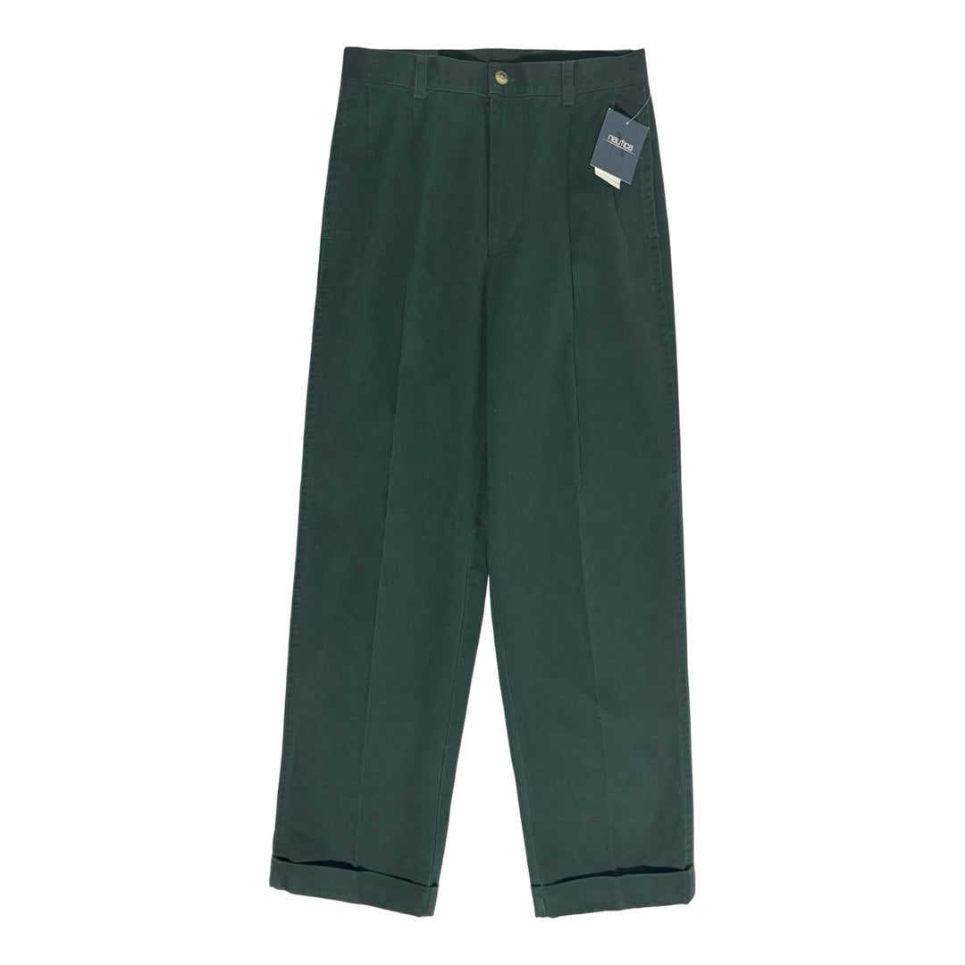 1990’S DEADSTOCK NAUTICA “CLIPPER PANT” HIGH WAISTED PLEATED CUFFED CHINOS 30 X 30