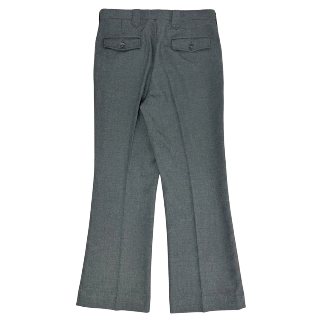 1970’S FARAH WESTERNWEAR MADE IN USA LIGHT MARLED GRAY WESTERN BOOTCUT FROG POCKET PANTS 32 X 30