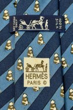 Load image into Gallery viewer, 1980’S HERMES PARIS MADE IN FRANCE 100% SILK PANDA STRIPES HANDMADE TIE
