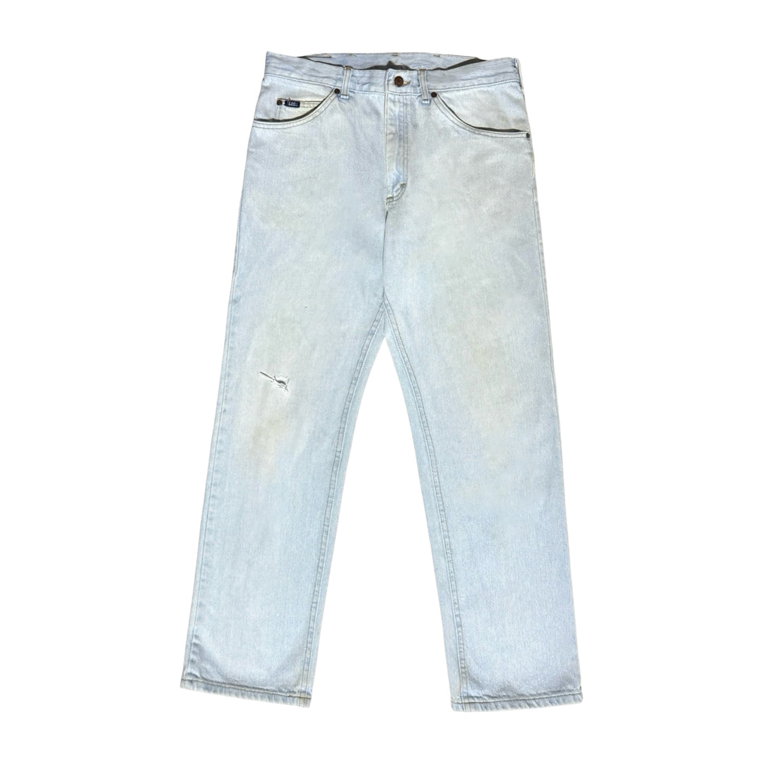 1990’S LEE RIDERS UNION MADE IN USA LIGHT WASH DENIM JEANS 34 X 32