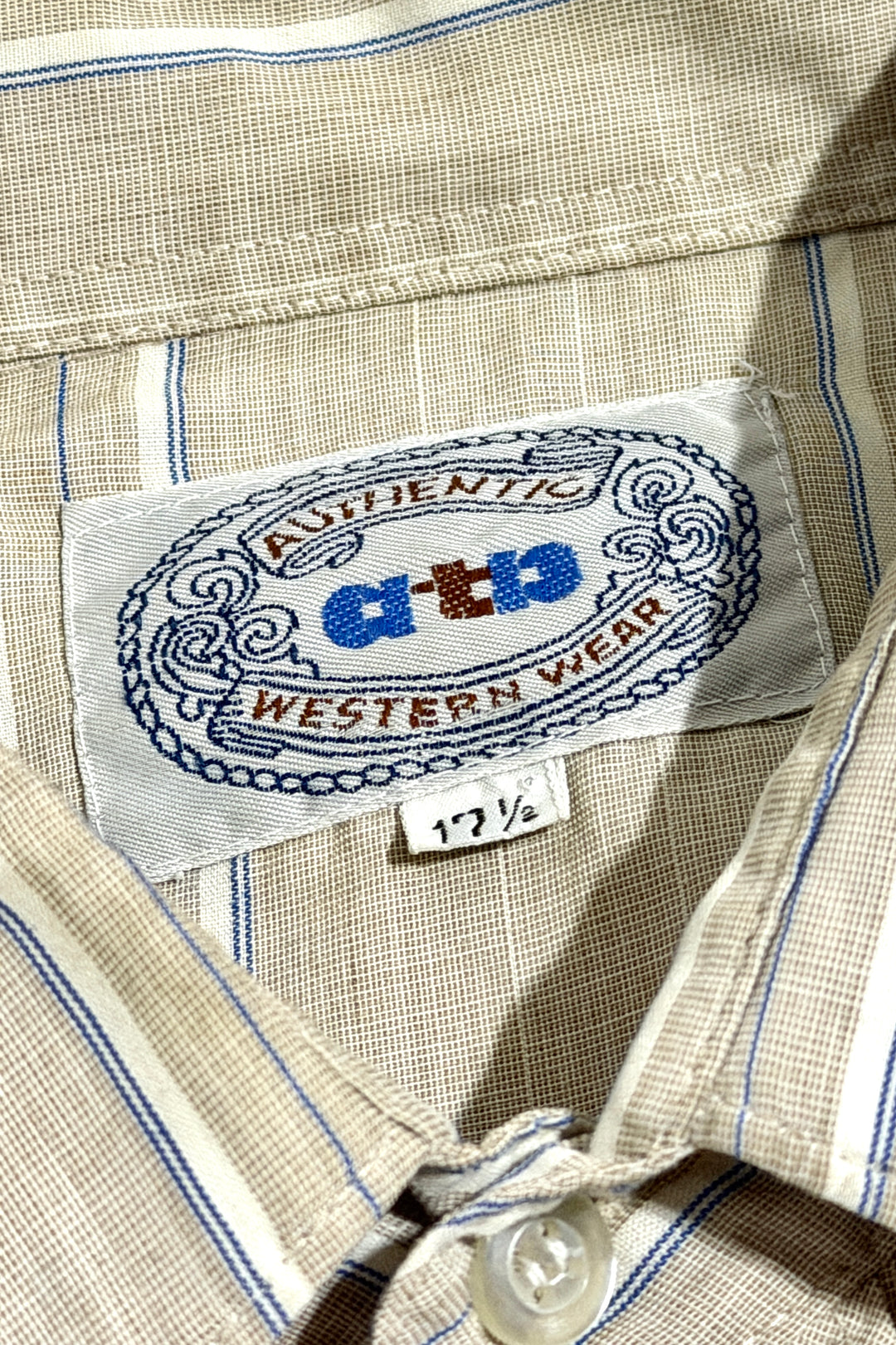1990’S ATB WESTERN WEAR MADE IN USA STRIPED PEARL SNAP S/S B.D. SHIRT X-LARGE