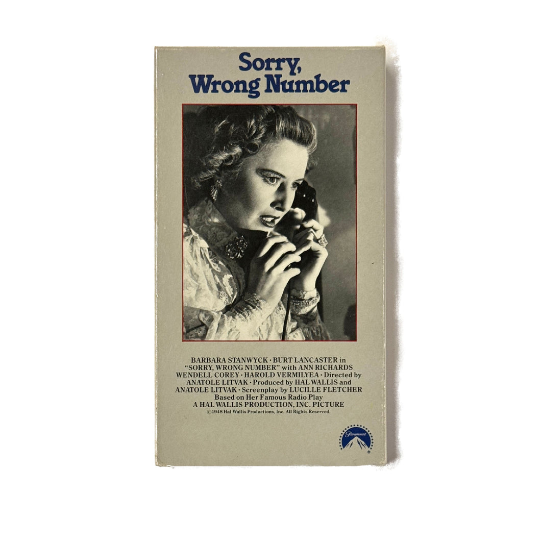 SORRY, WRONG NUMBER VHS TAPE