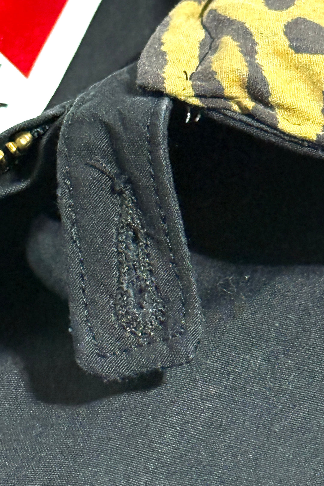 1970’S MASK MADE IN USA CHAMPION RACING CROPPED LEOPARD PRINT COLLAR JACKET MEDIUM