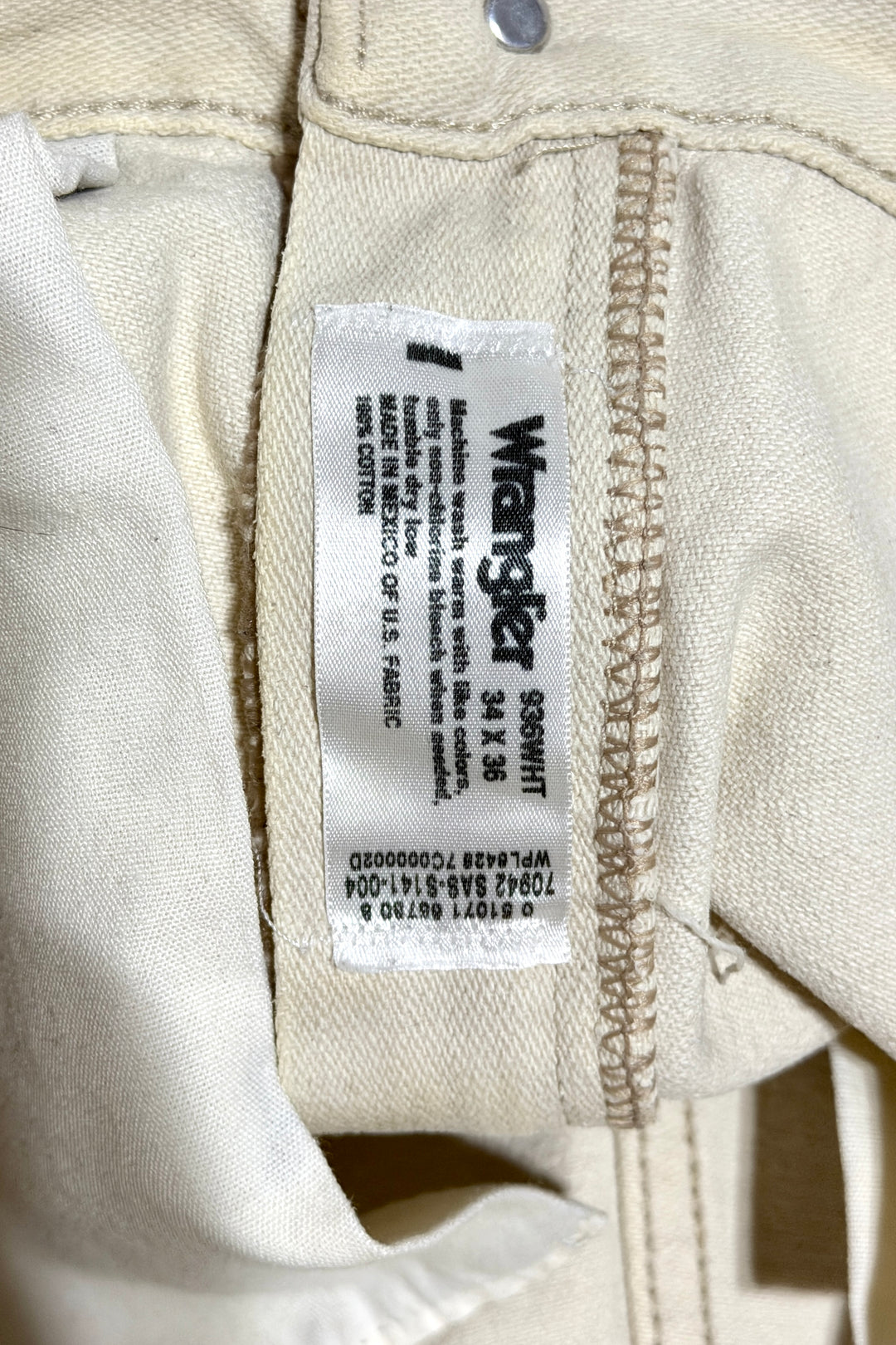 2000’S WRANGLER 936 OFF WHITE WESTERN BOOTCUT DENIM JEANS 34 X 36