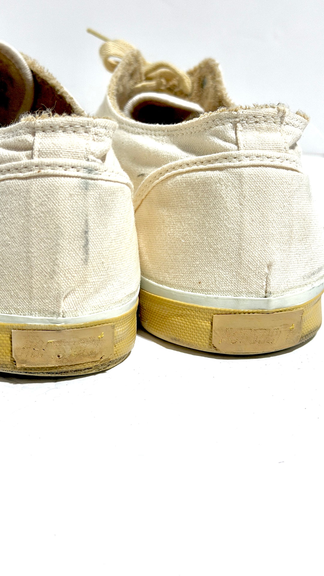 1950’S FOR•SPORT MADE IN USA US NAVY CVO STYLE FRENCH TERRY LINED WHITE CANVAS OXFORD BOAT SHOES 10