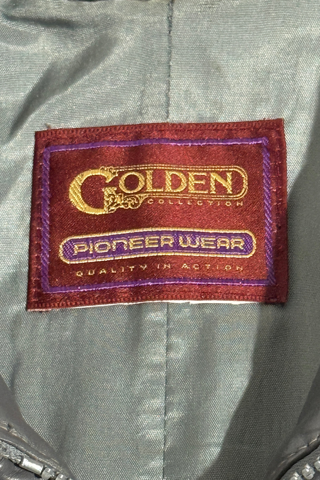 1980’S PIONEER WEAR GOLDEN COLLECTION MADE IN USA CROPPED GRAY LEATHER WESTERN JACKET LARGE