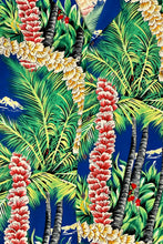 Load image into Gallery viewer, 1980’S HUTSPAH MADE IN USA RAYON PALM TREES HAWAIIAN S/S SHIRT SMALL
