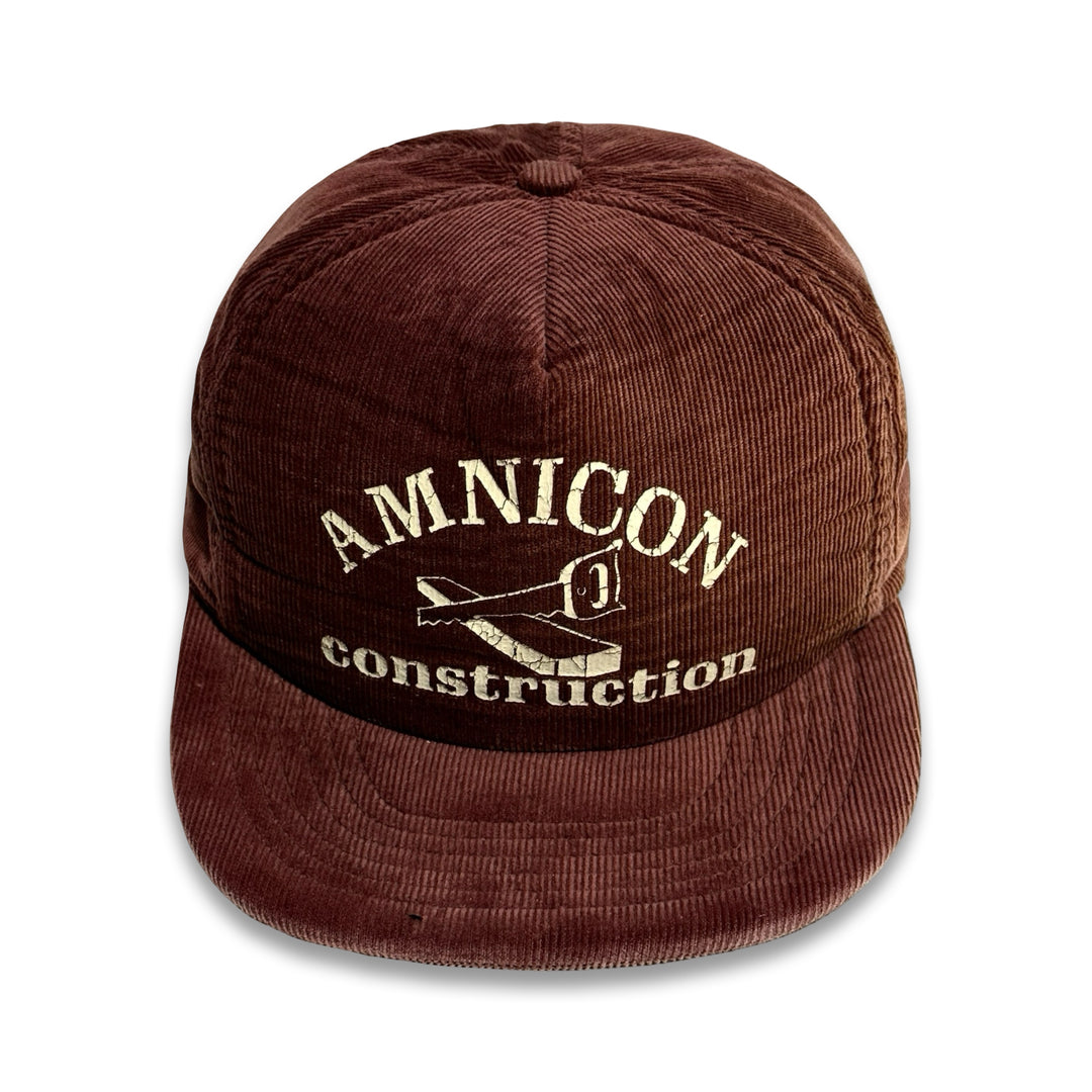 1970’S CONSTRUCTION FADED BROWN CORDUROY TRUCKER HAT