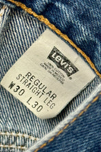 Load image into Gallery viewer, 1990’S LEVI’S MADE IN USA 647 RELAXED STRAIGHT LEG DARK WASH DENIM JEANS 28 X 28
