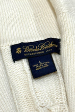 Load image into Gallery viewer, 1990’S BROOKS BROTHERS CABLE KNIT SHAWL COLLAR CARDIGAN SWEATER MEDIUM
