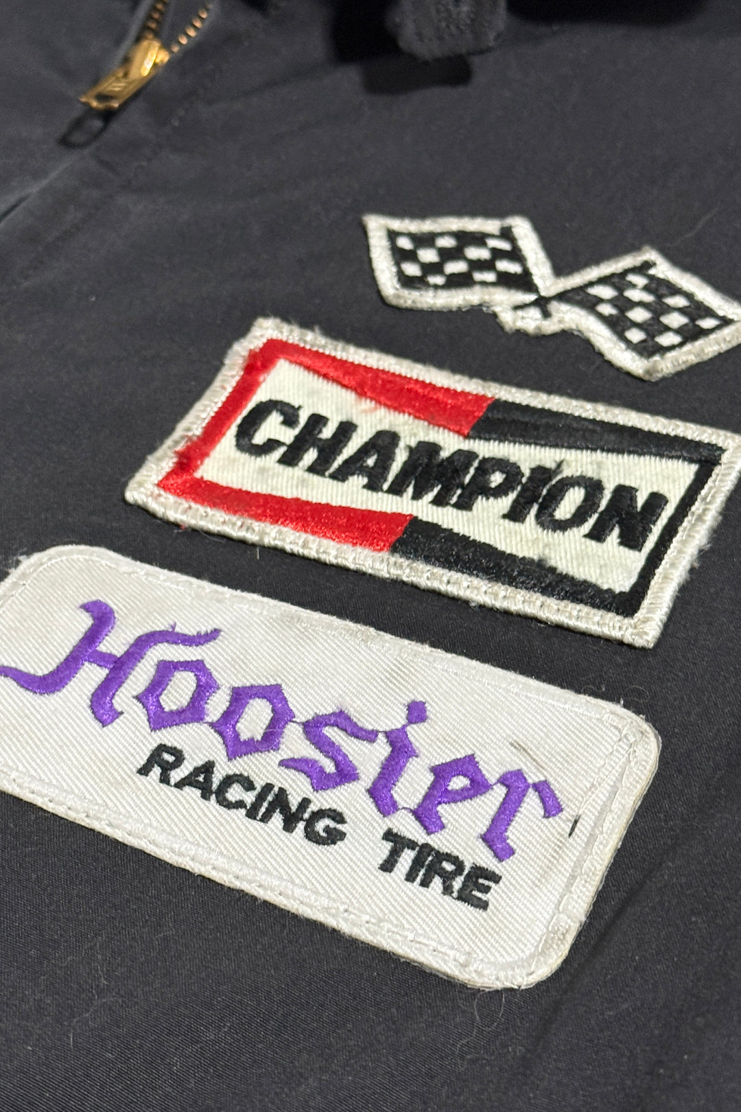 1970’S MASK MADE IN USA CHAMPION RACING CROPPED LEOPARD PRINT COLLAR JACKET MEDIUM