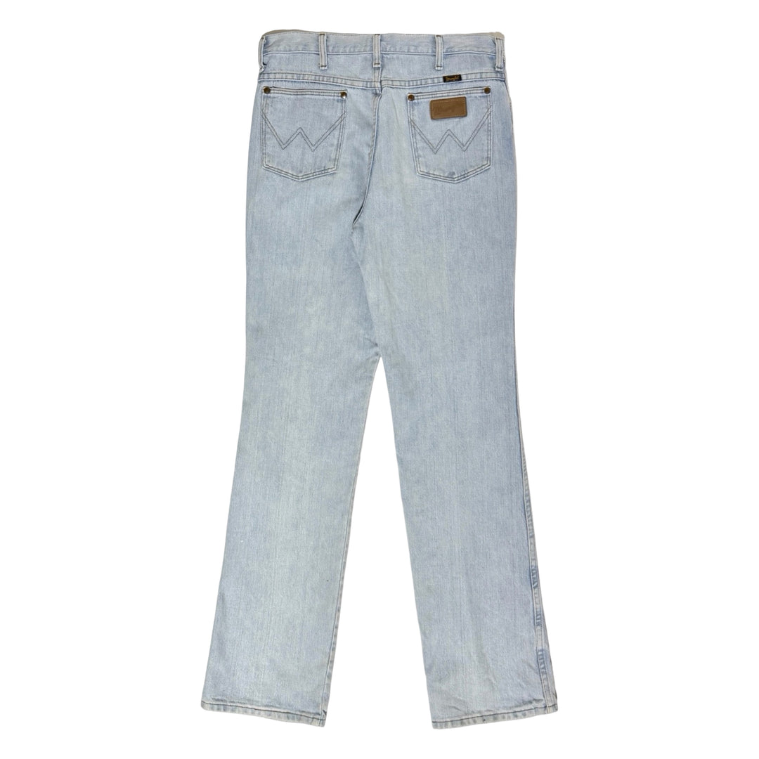 2000’S WRANGLER 936 FADED LIGHT WASH WESTERN BOOTCUT DENIM JEANS 34 X 34