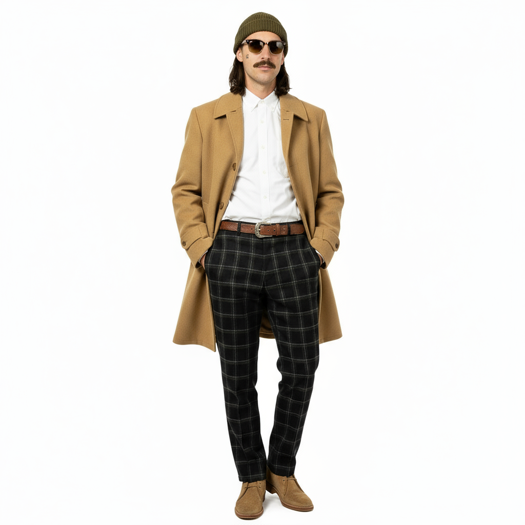 1960’S RAINFAIR MADE IN USA WOVEN WATERPROOF WOOL SATIN LINED LONG COAT JACKET MEDIUM