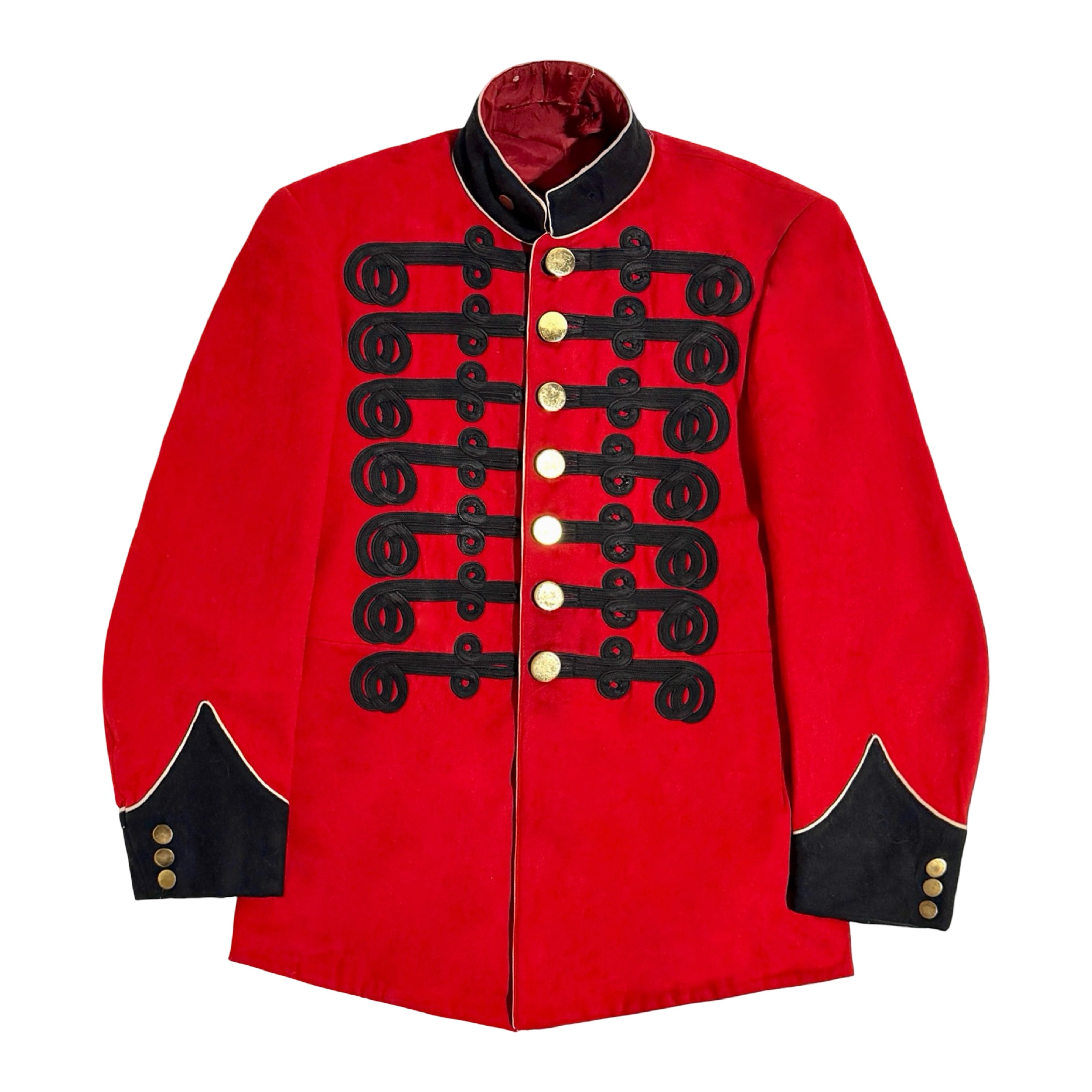 1930s red wool military band coatee, front