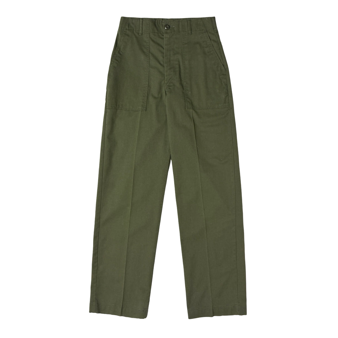 1970’S US ARMY MADE IN USA OG-507 HIGH WAISTED OLIVE MILITARY TROUSER PANTS 28 X 30