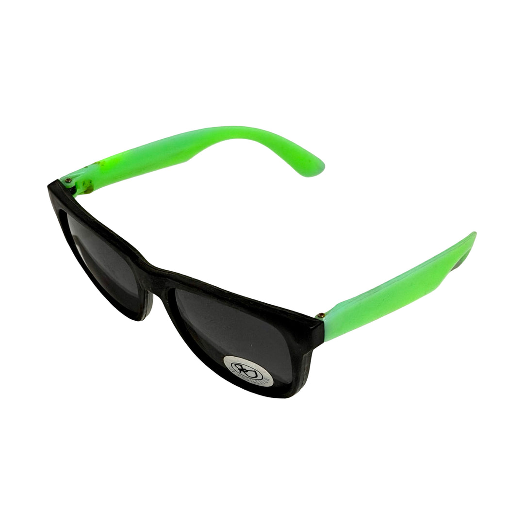1990’S DEADSTOCK CONTRAST BLACK &amp; GREEN WAYFARER STYLE SUNGLASSES