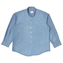 Load image into Gallery viewer, 1990’S ZEGNA MADE IN ITALY CHAMBRAY MANDARIN COLLAR L/S B.D. SHIRT XX-LARGE
