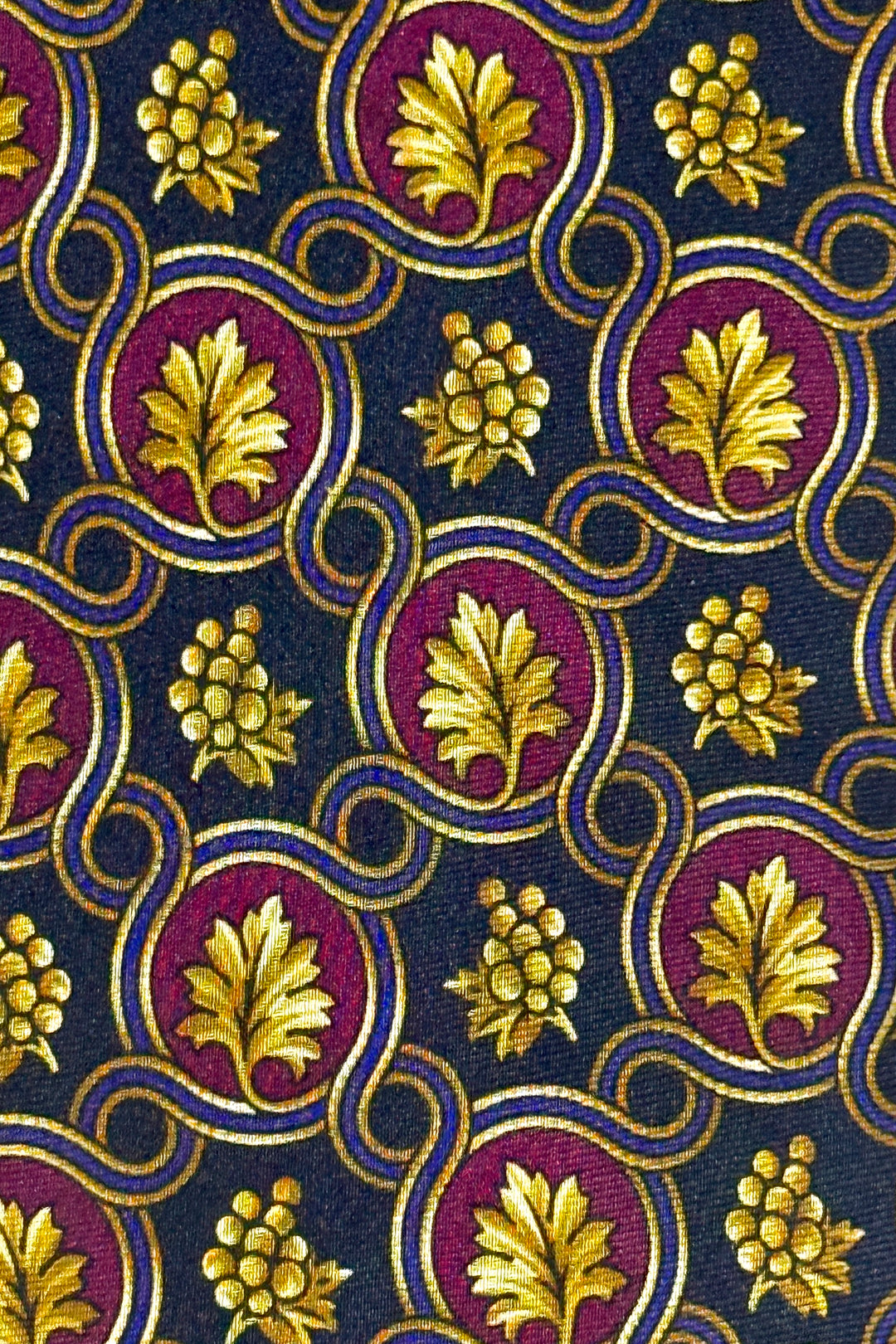 1990’S LANDS’ END MADE IN USA 100% ITALIAN SILK GRAPE PRINT NECKTIE