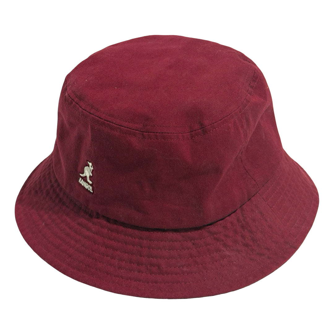 2000’S KANGOL WASHED TWILL BURGUNDY BUCKET HAT LARGE