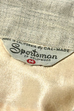Load image into Gallery viewer, 1950’S SPORTSMAN OF HOLLYWOOD MADE IN USA SELVEDGE CROPPED SPORTS LOOP COLLAR L/S B.D. SHIRT LARGE
