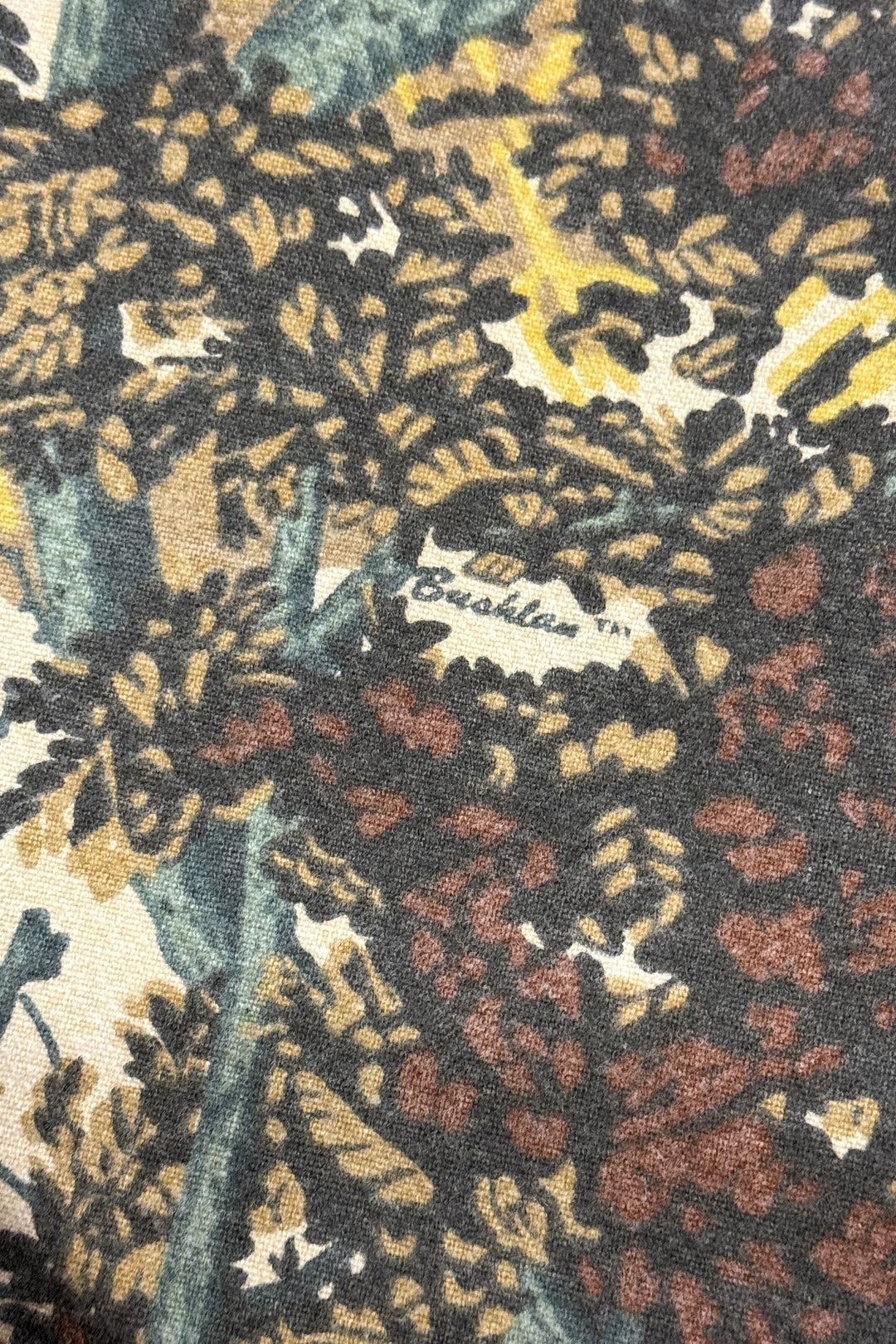 1980’S BUSHLAN MADE IN USA SOUTH TEXAS CAMOFLAGE INC CHAMOIS CLOTH L/S B.D. SHIRT X-LARGE