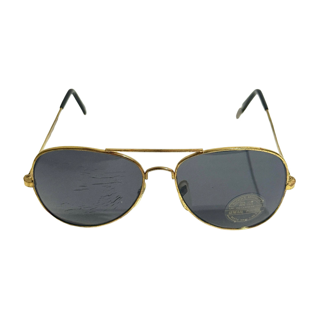 1970’S DEADSTOCK GOLD WIRE FRAME SMOKE LENSES AVIATOR SUNGLASSES