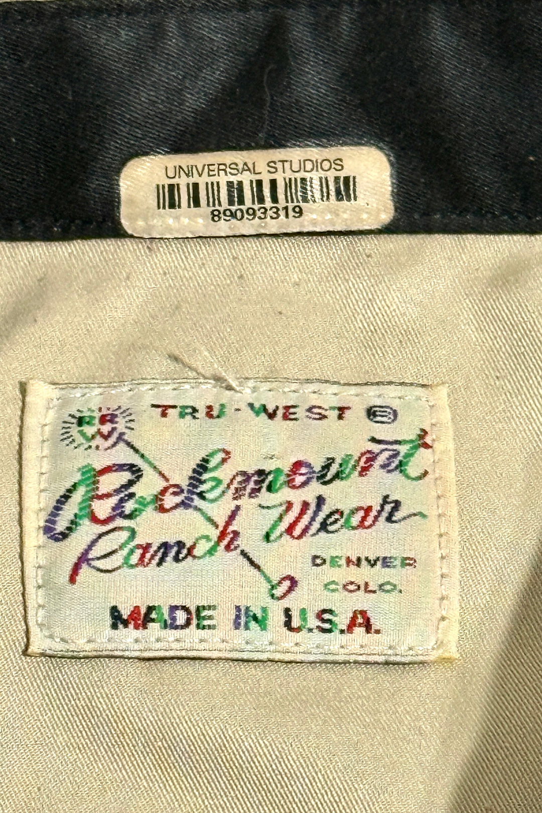 1990’S ROCKMOUNT RANCH WEAR MADE IN USA UNIVERSAL STUDIOS WARDROBE WESTERN SMILE POCKET DIAMOND PEARL SNAP B.D. SHIRT XXL