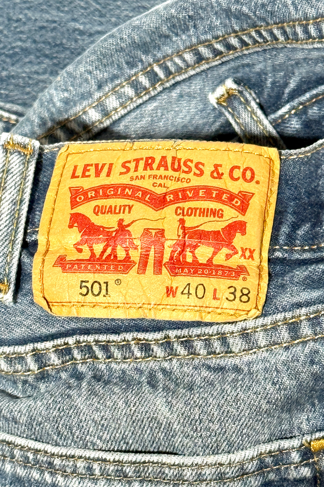 1990’S LEVI’S 501 PERFECT WASH FADED DENIM JEANS 38 X 36