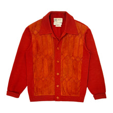 Load image into Gallery viewer, 1950’S BR WESTERNS MADE IN ITALY CROPPED SUEDE VIRGIN WOOL KNIT CARDIGAN SWEATER MEDIUM
