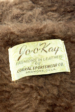 Load image into Gallery viewer, 1940’S JOOKAY MADE IN USA THRASHED SHERPA COLLAR COWHIDE LEATHER CROPPED JACKET LARGE
