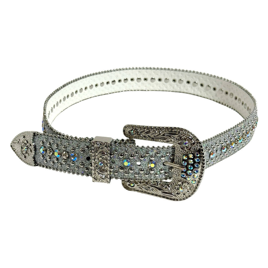 1990’S RHINESTONE WESTERN LEATHER BELT 34