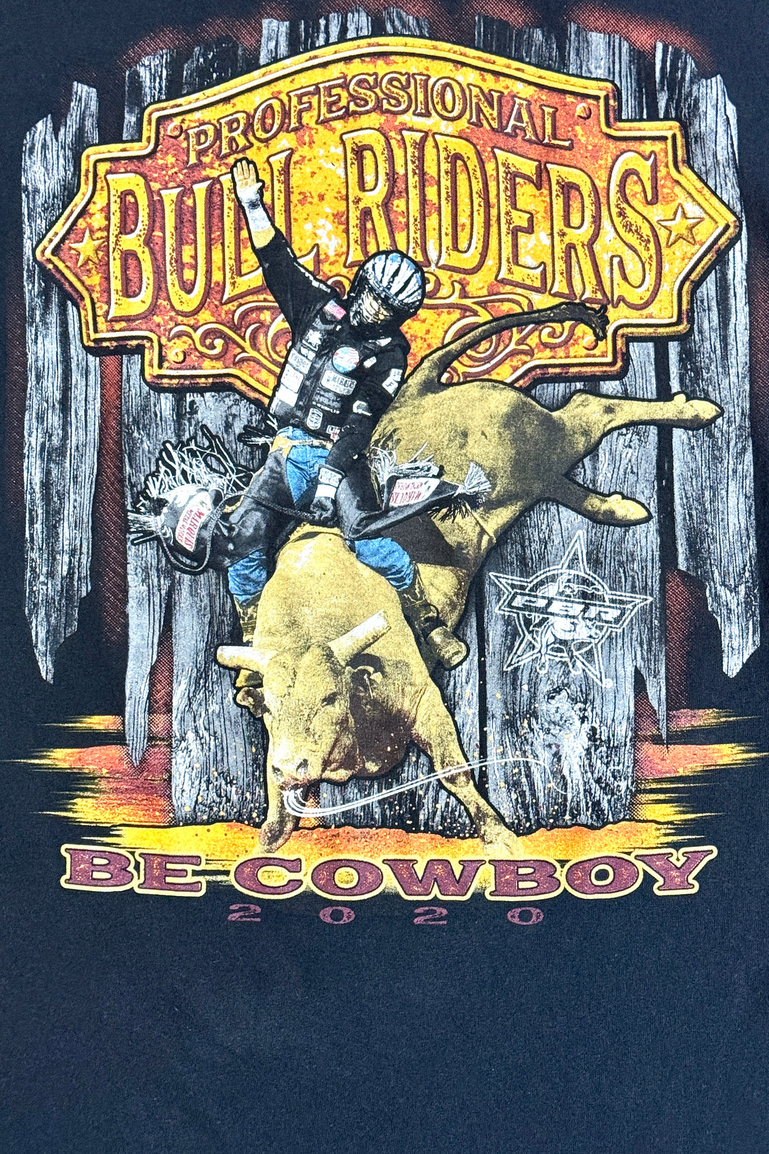 2000’S PROFESSIONAL BULLRIDERS BE A COWBOY FADED BLACK L/S T-SHIRT X-LARGE
