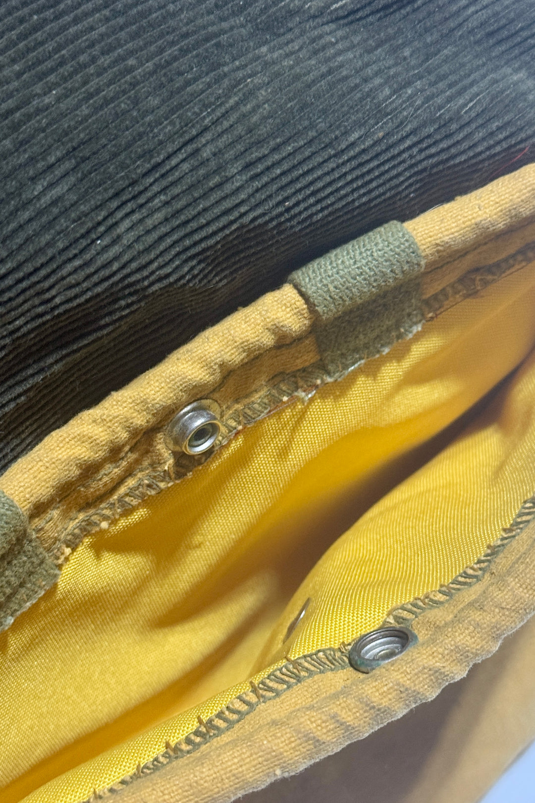 1960’S MASK KLEIN BUHRKE MADE IN USA REPAIRED SELVEDGE DENIM CANVAS LINEMAN WAIST BAG