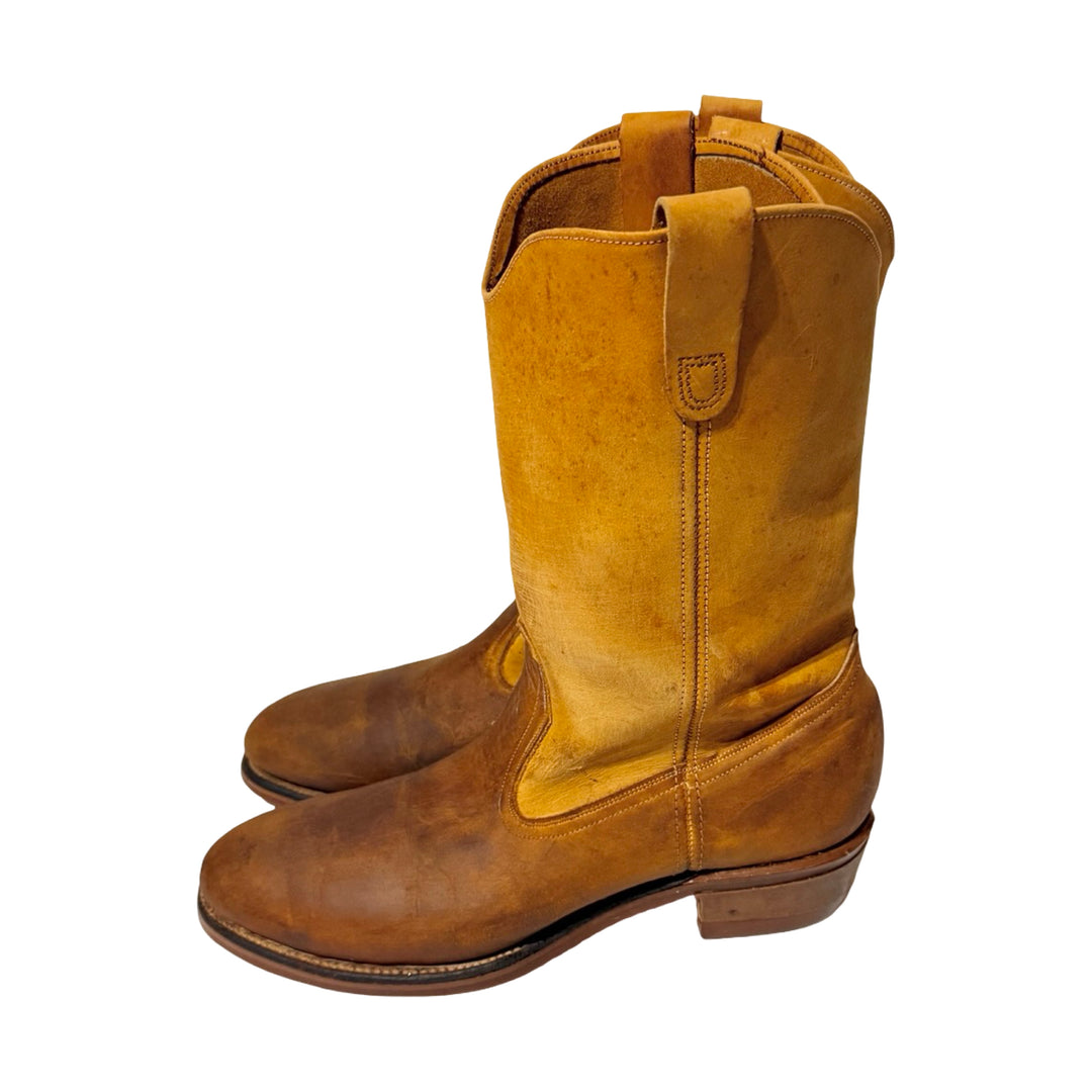 1970’S HY-TEST MADE IN USA TWO TONE SUEDE WESTERN COWBOY WORK BOOT 9