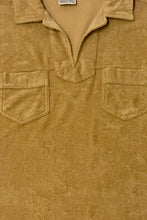 Load image into Gallery viewer, 1970’S LEFT BANK CROPPED FRENCH TERRY KNIT S/S B.D. POOL SHIRT SMALL
