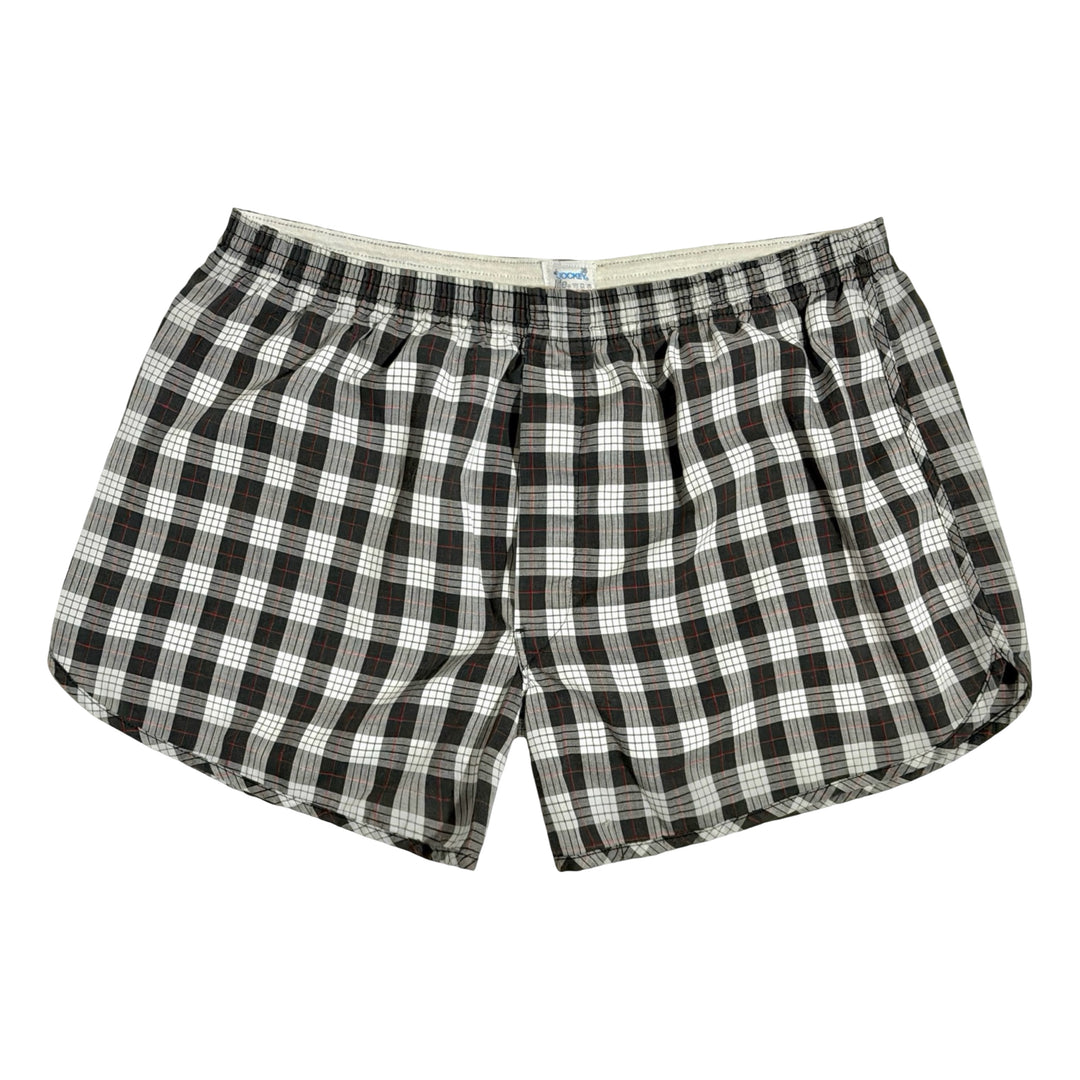 1980’S JOCKEY LIFE MADE IN USA PLAID 3” BOXER SHORTS LARGE