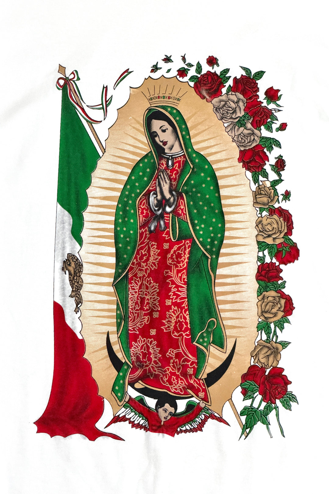 1990’S GUADALUPE WHITE MEXICO PRINT S/S T-SHIRT X-LARGE