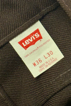 Load image into Gallery viewer, 1980’S LEVI’S MADE IN USA STAPREST 517 BROWN WESTERN BOOTCUT PANTS 36 X 30
