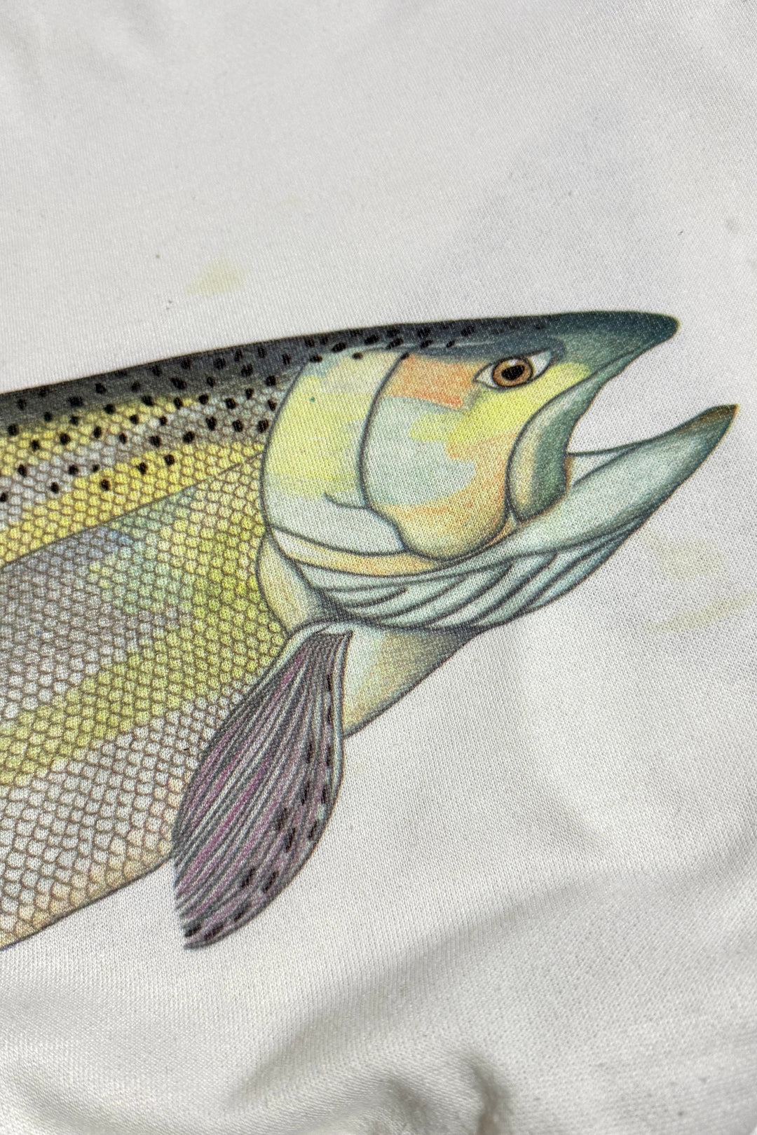 1980’S RAINBOW TROUT MADE IN USA RAGLAN SLEEVE FLEECE CREWNECK SWEATER X-LARGE