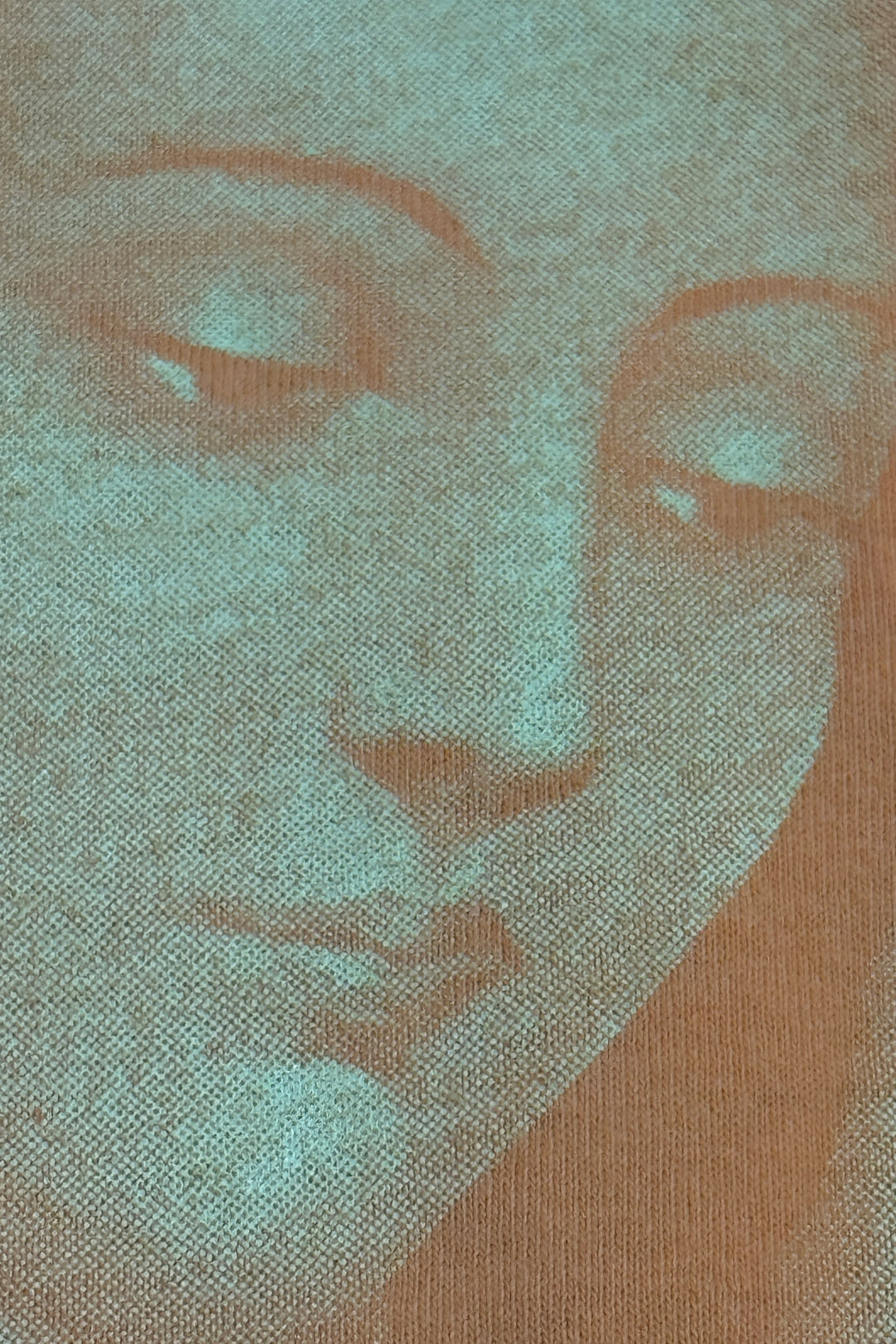 1990’S DEADSTOCK CROPPED AMOR CELESTIAL GUADALUPE GHOST PRINT S/S T-SHIRT SMALL / YOUTH XL