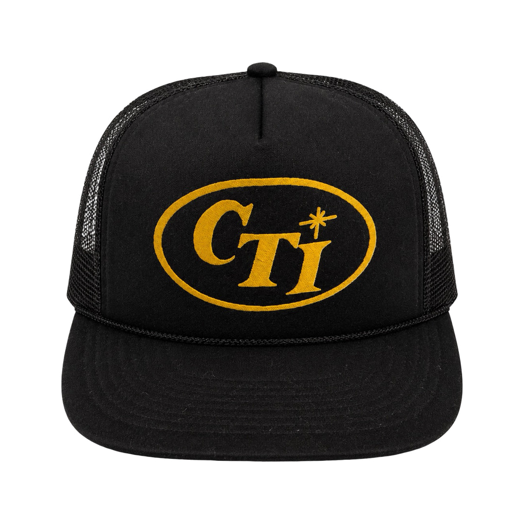 1980’S CTI AV SOLUTIONS BLACK FOAM & MESH TRUCKER HAT