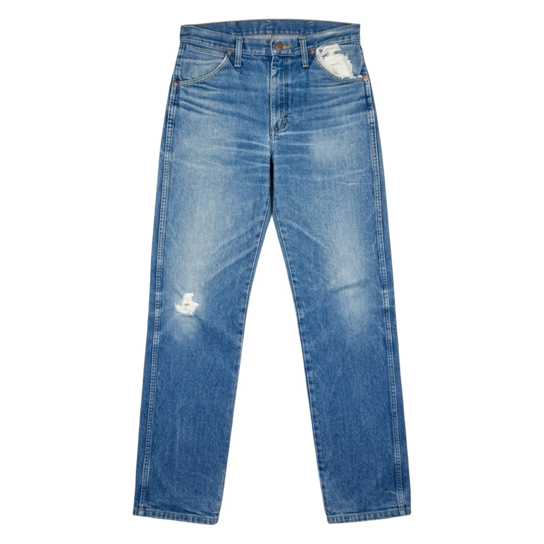 1990’S WRANGLER 13MWZ FADED PERFECT WASH COWBOY CUT DENIM JEANS 30 X 34