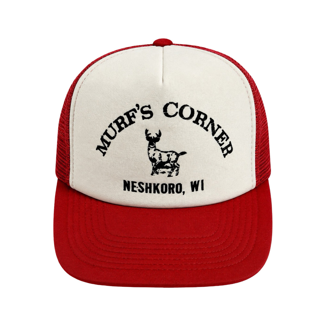 1970’S MURF’S CORNER WHITE FOAM &amp; RED MESH TRUCKER HAT