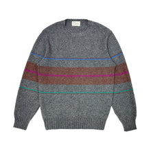 Load image into Gallery viewer, 1980’S ARROW CROPPED SHETLAND WOOL STRIPED CREWNECK PULLOVER KNIT SWEATER MEDIUM
