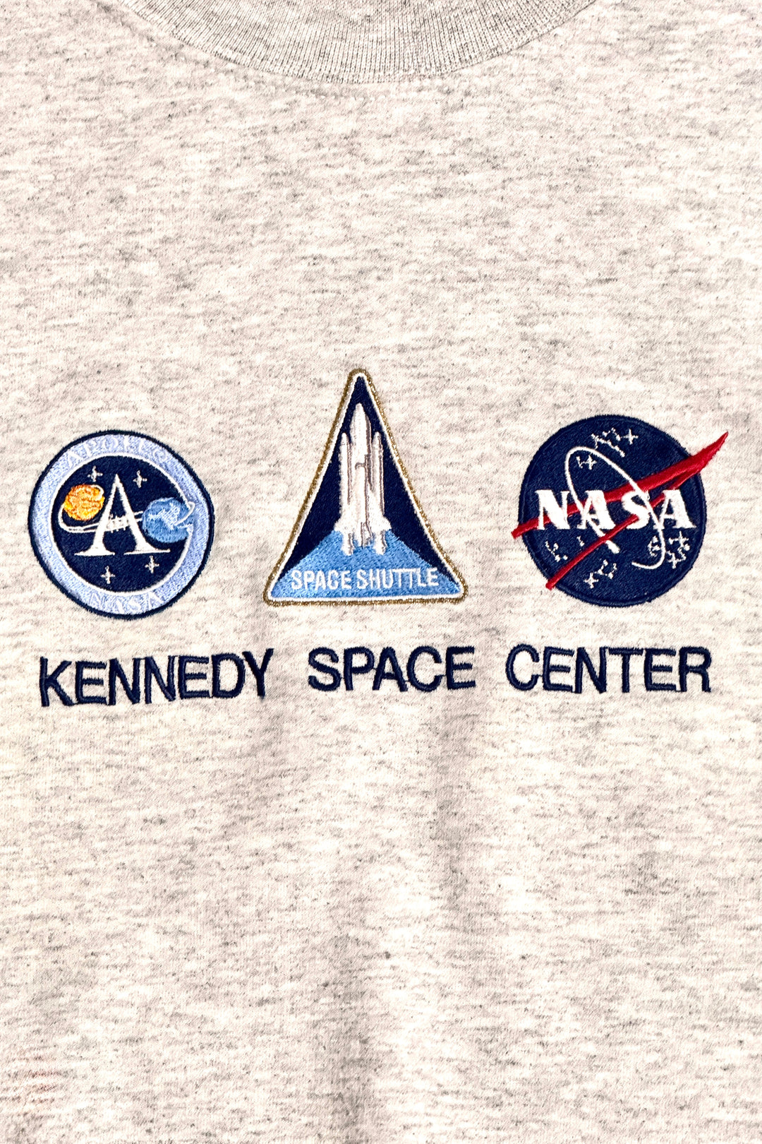 1990’S KENNEDY SPACE CENTER MADE IN USA MARLED GRAY CREWNECK SWEATER LARGE