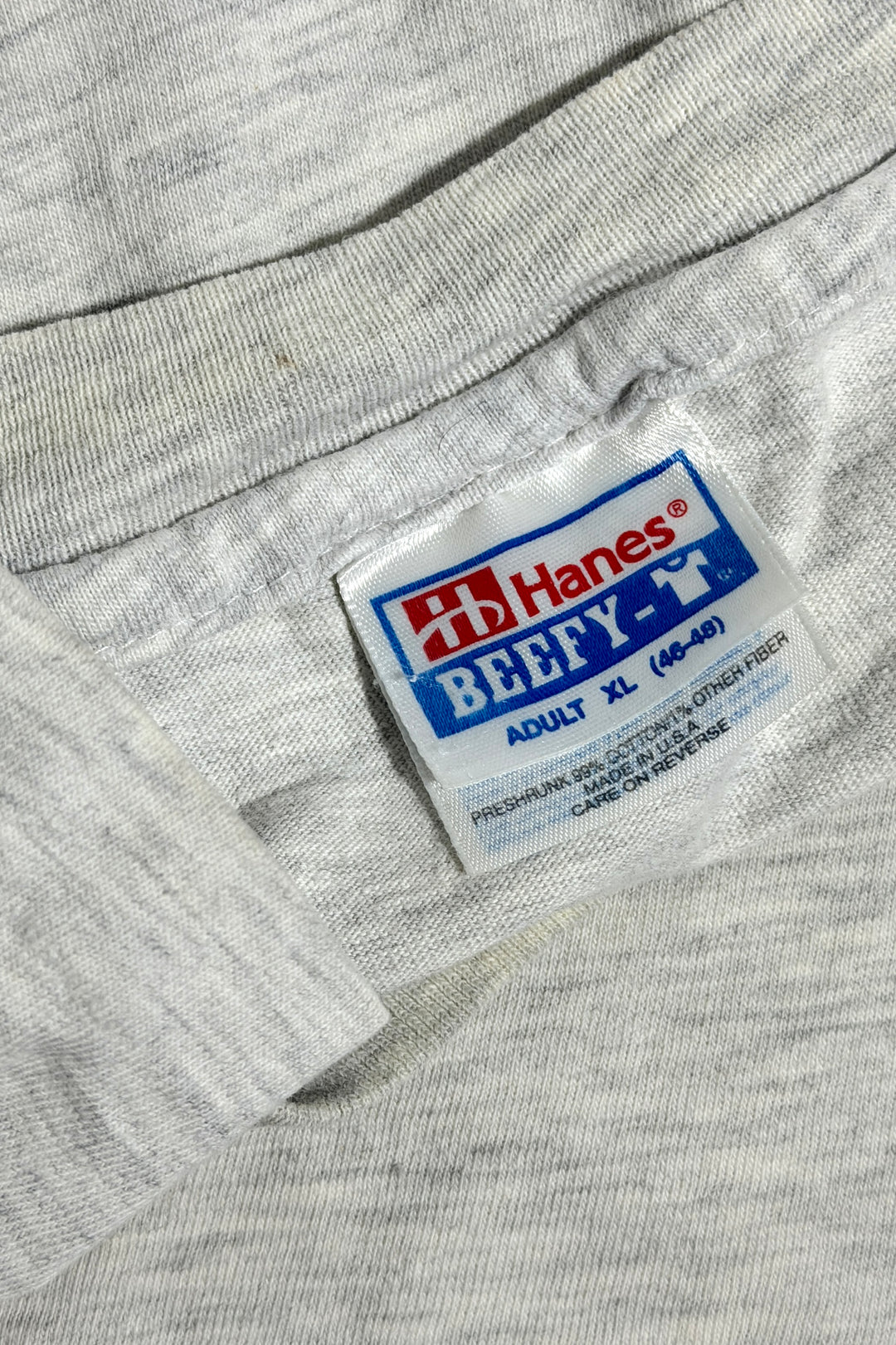 1990’S CYBEX GYM EQUIPMENT MADE IN USA THRASHED SINGLE STITCH GREY S/S T-SHIRT X-LARGE
