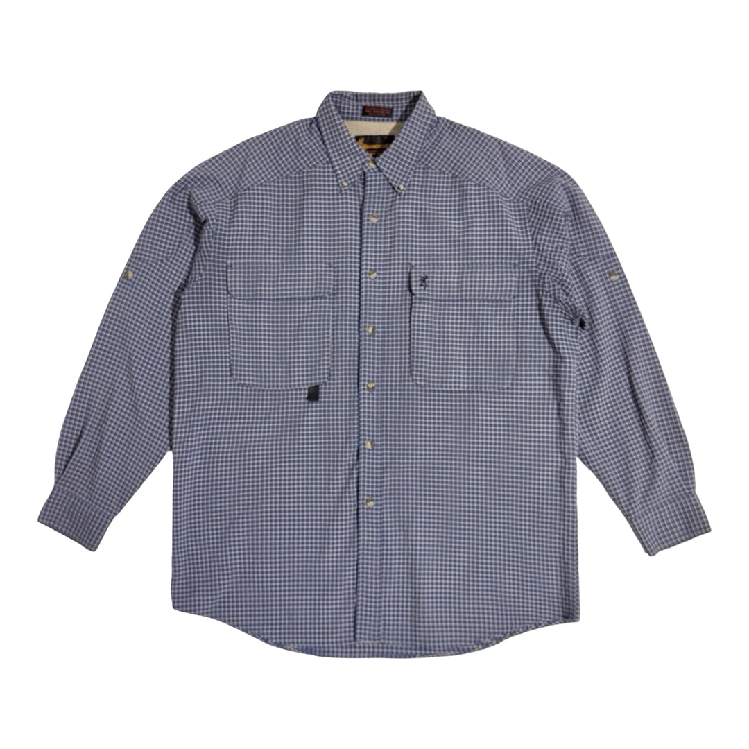 1990’S BROWNING RBO TREKWEAR CHECK WOVEN HIKING L/S B.D. SHIRT X-LARGE